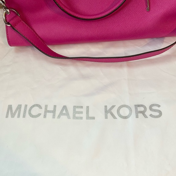 Michael Kors Hamilton Large Saffiano Leather Raspberry Tote, EUC - Picture 8 of 12